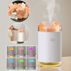 Air Humidifier Crystal Salt Stone Desktop Aromatherapy Essential Oil Ultrasonic Diffuser With LED Lamp Bedroom Home Humidifier